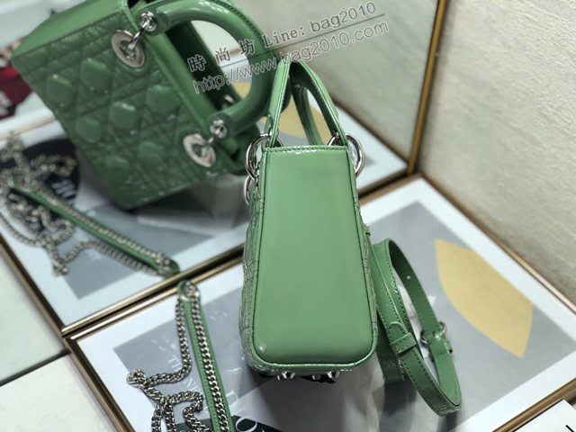 Dior女包 迪奧Lady Dior Mini經典3格漆皮戴妃包 Dior手提肩背斜挎包  dfk1782